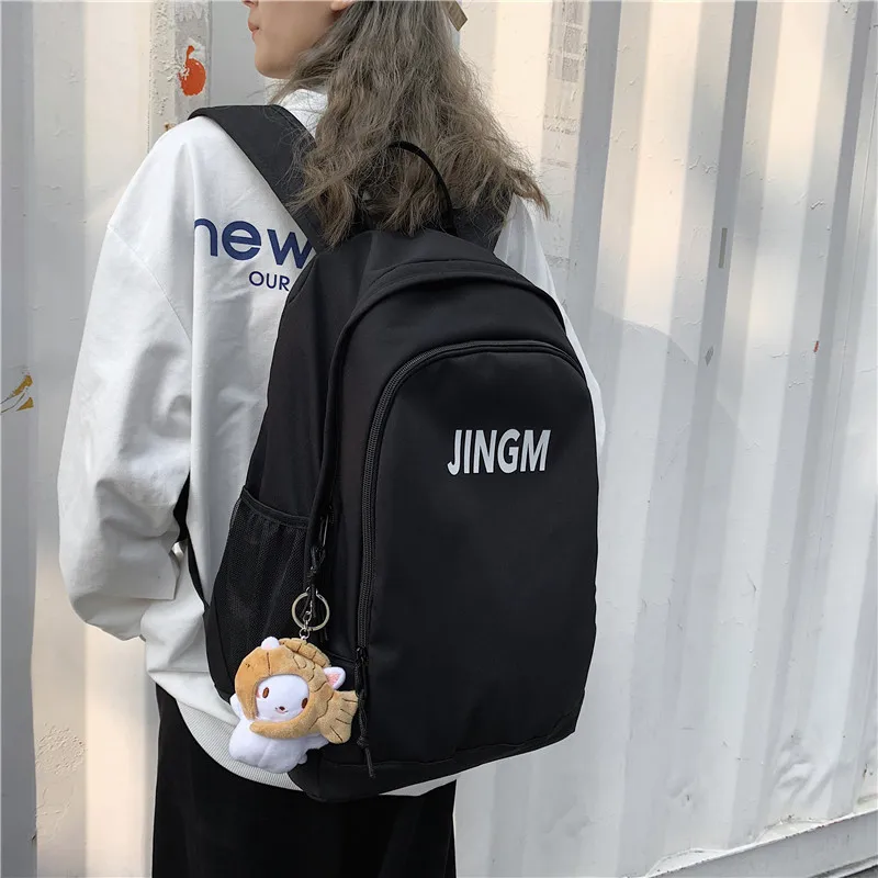 

Simple unisex backpack laptop bag high school student book bags high capacity backpacks couple schoolbag Teenage Travel Rucksack