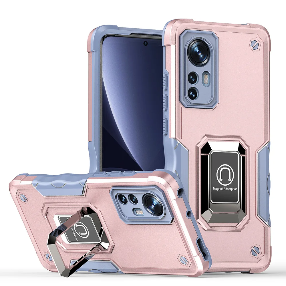 KEYSION Shockproof Armor Hülle für Xiaomi 12 12X 12 Pro, Silikon+PC-Ring, Standfunktion, Handyhülle für Xiaomi Mi 12S Pro_voghion.com