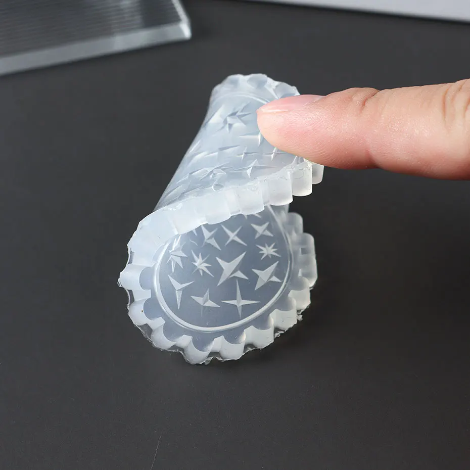 1PCS Spring Sakura Flower Nail Silicone Mold 3D Acrylic Carving Tulip Mushroom Soft Stamping Plate Leaves DIY Manicure Art Decor 6