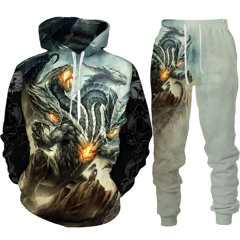 

Retro Dragon Tattoo 3D Print Men Women Tracksuit Sets Casual Hoodie + Pants 2pcs Sets Oversized Sweatshirt Fashion Men Clothing