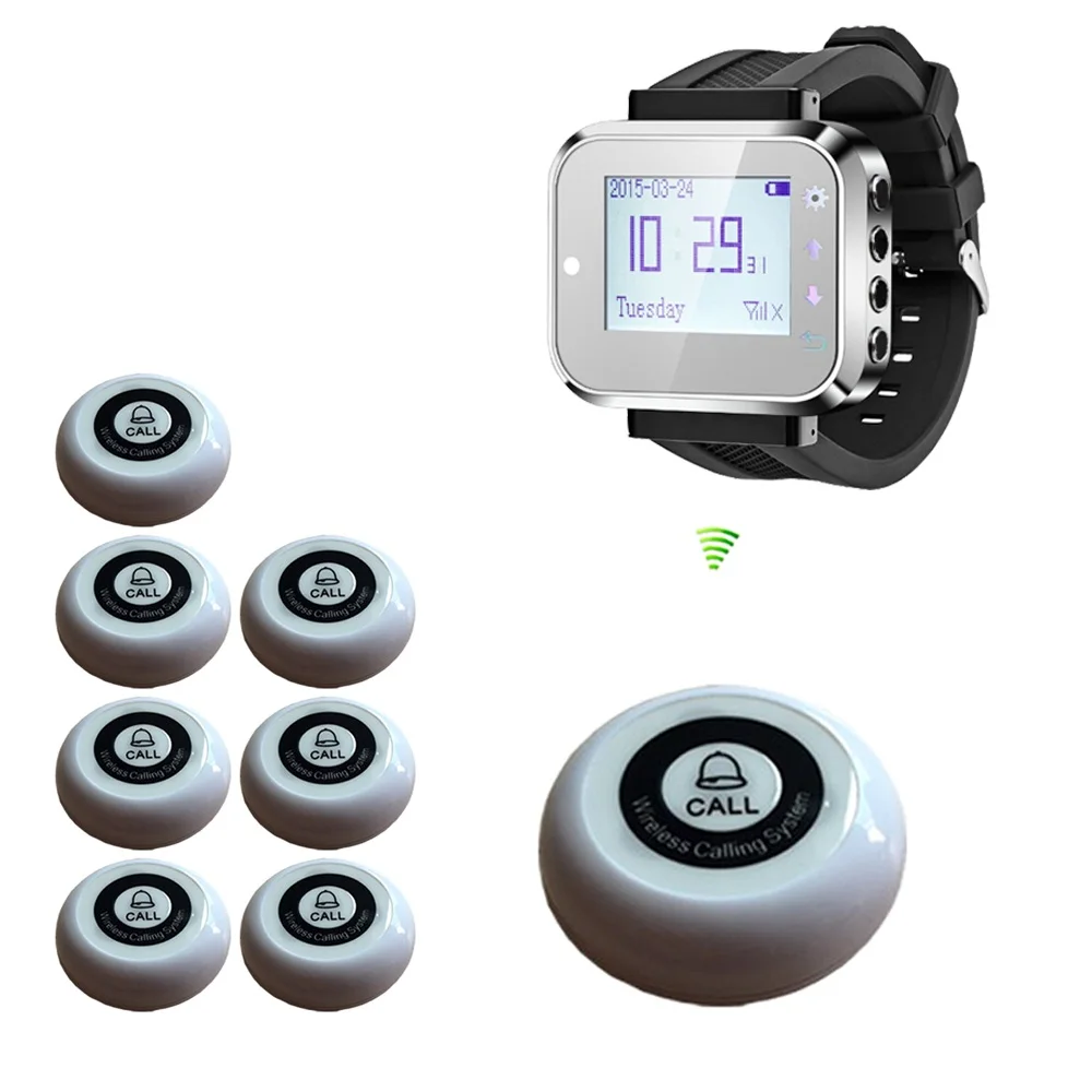 

Ycall brand CE approved restaurant waiter call system wrist watch pager restaurant guest calling system