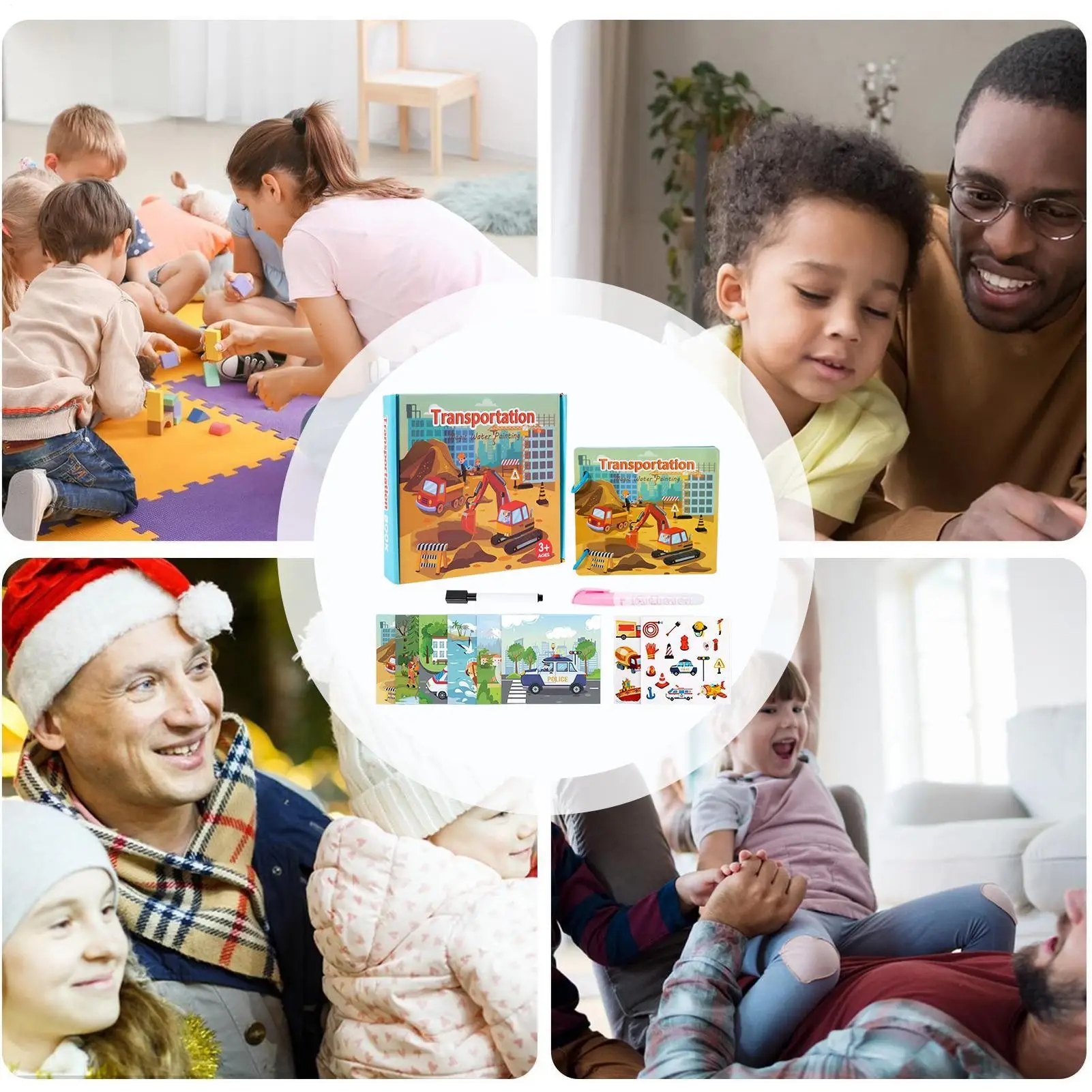 수채화 책 재사용 가능한 활동 장난감 가족 어린이를위한 수채화 물감 책 부모 소년 소녀 가정 학교 교실