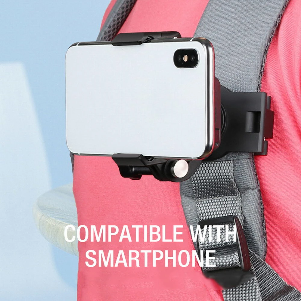 Support Téléphone Universel Pour Sac à Dos – Clip Rotatif 360° Pour Sangles De Sac – Porte-téléphone Pour Vélo, Rando, Voyage