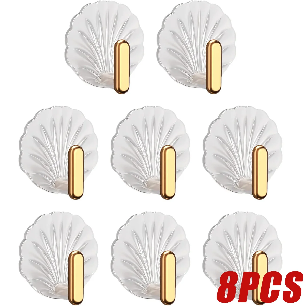 

4/8PCS Acrylic Transparent Hook Strong Adhesive Kitchen Living Room Bathroom Wall Multifunctional Towel Key Clothes Hats Storage
