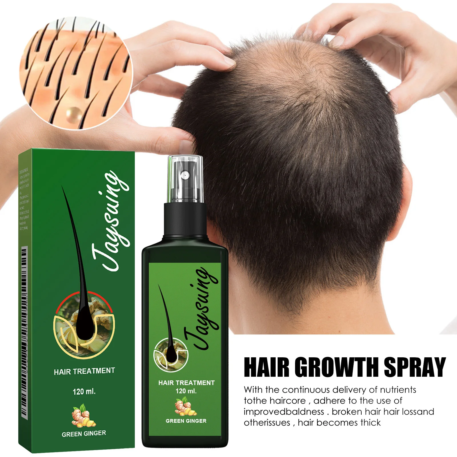 Ginger-Infused Hair Strengthening Serum & Nourishing Scalp Treatment