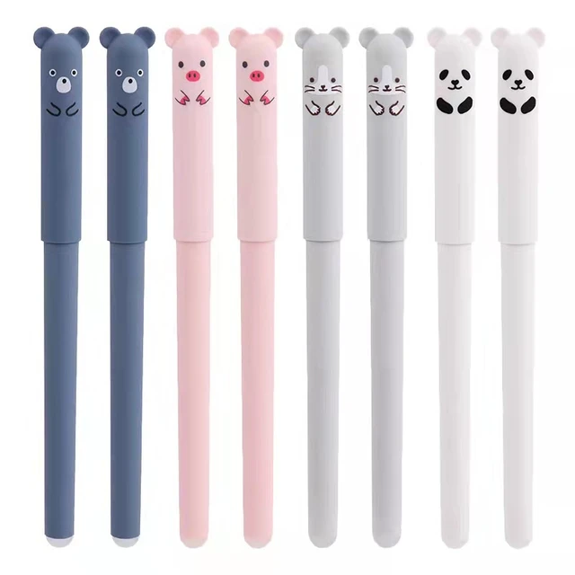 Stylo à Bille Effaçable, Stylo Animaux Effaçable, Kawaii Stylos à Encre Gel  Effaçables, Lot de 4 Stylos Gel Effaçables, pour L'école, Le Bureau, La