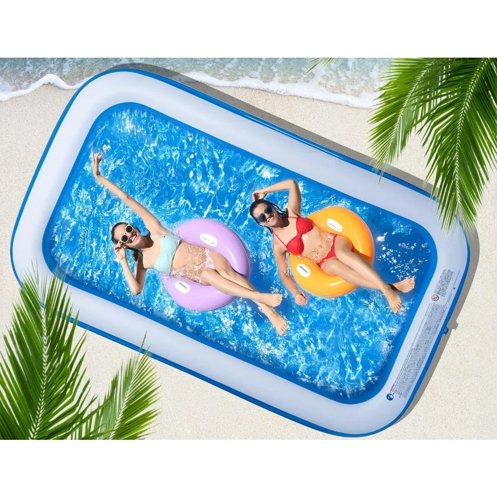 

Inflatable Swimming Pool,120" X72" X20" Family Swim Center, Full-Sized Lounge Pool for Kids Adults Easy Set, Outdoor Hot Tubs