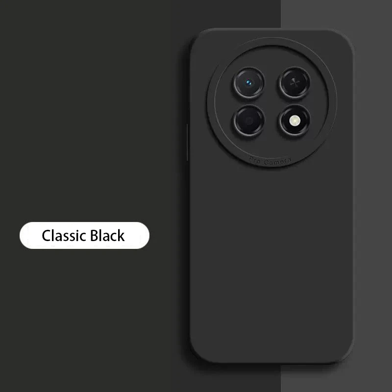 Solid Color Liquid Silicone Phone Case with Lens Protection and Angel Eyes Design