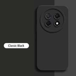 Solid Color Liquid Silicone Phone Case with Lens Protection and Angel Eyes Design for HUAWEI Enjoy 90 Pro Max (Classic Black)