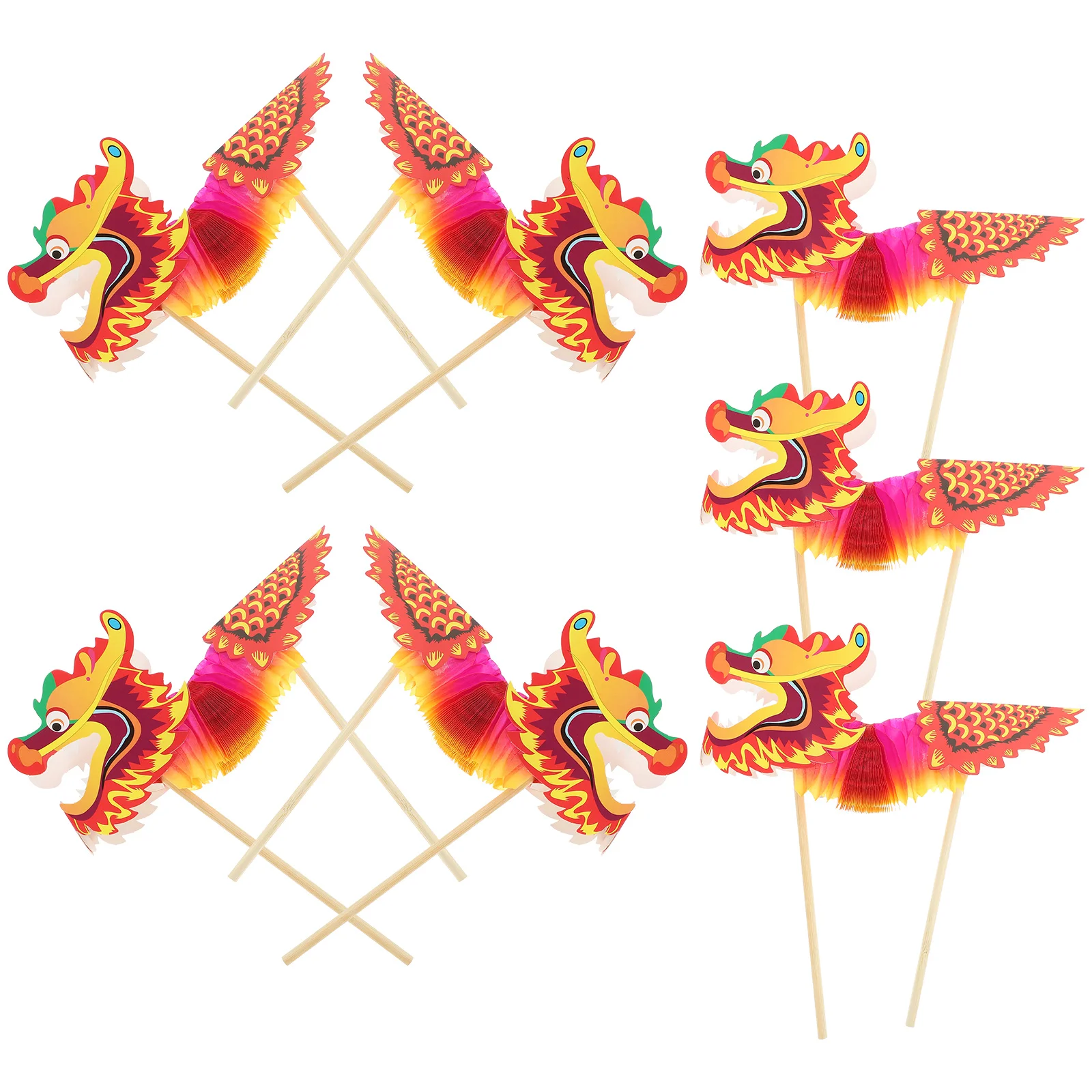 

Chinese Style New Year Dragon Garland Handheld Holding Paper Lanterns Spring Festival Decoration