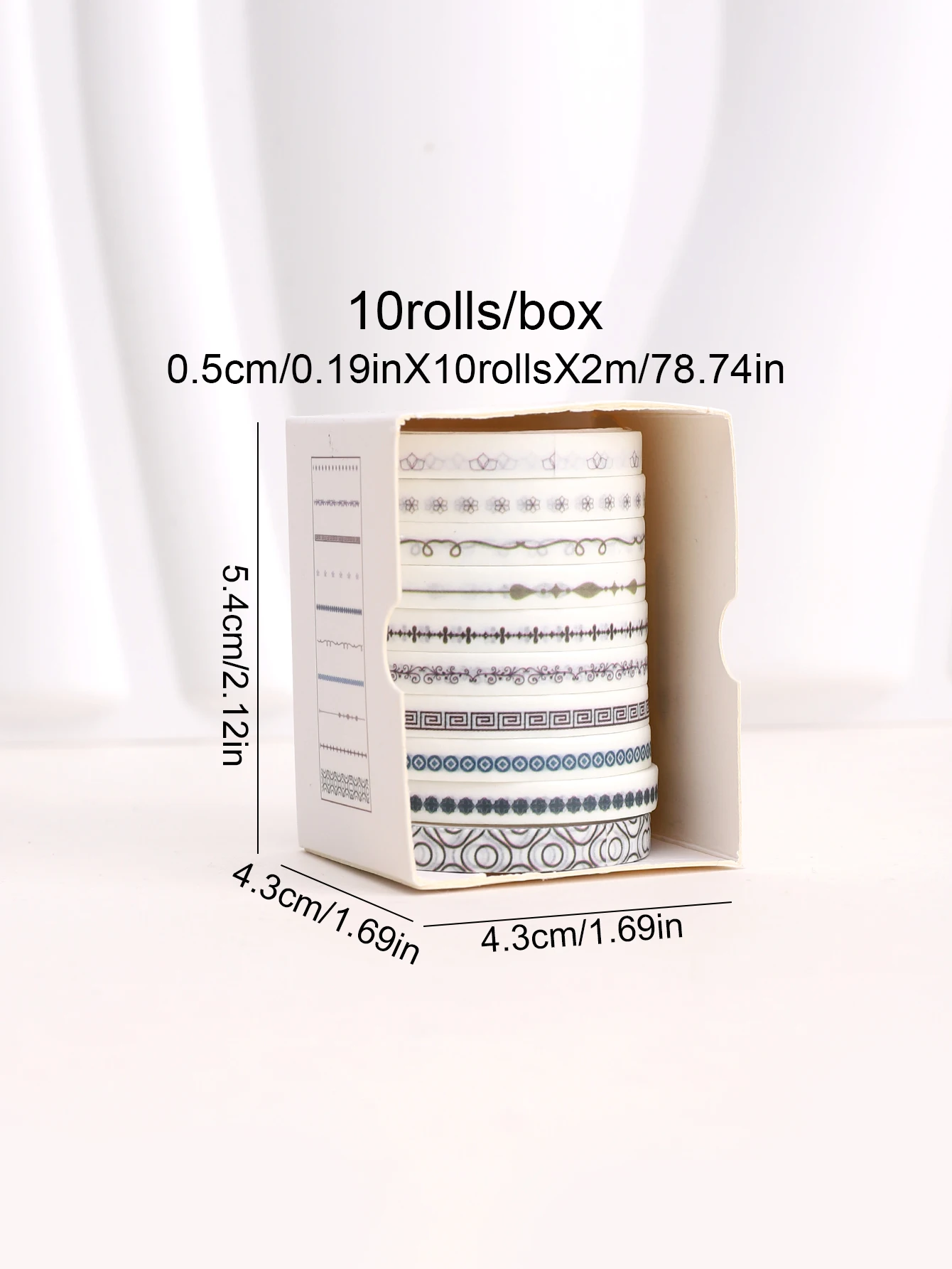 10 롤/박스 분할 라인 Washi 테이프 장식 Washi 마스킹 테이프 예술가 및 Crafte Scrapbooking 고정 용품 선물