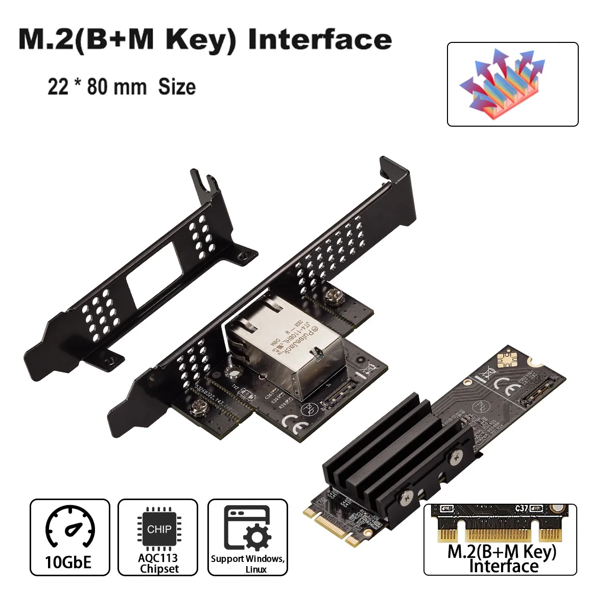 Iocrest m.2から単一のポート10 g基本的なギガビット