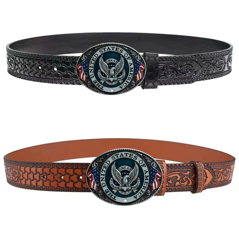 

American Male Jeans Belt Luxurious Adjustable Buckle Waist Straps Punk Belt