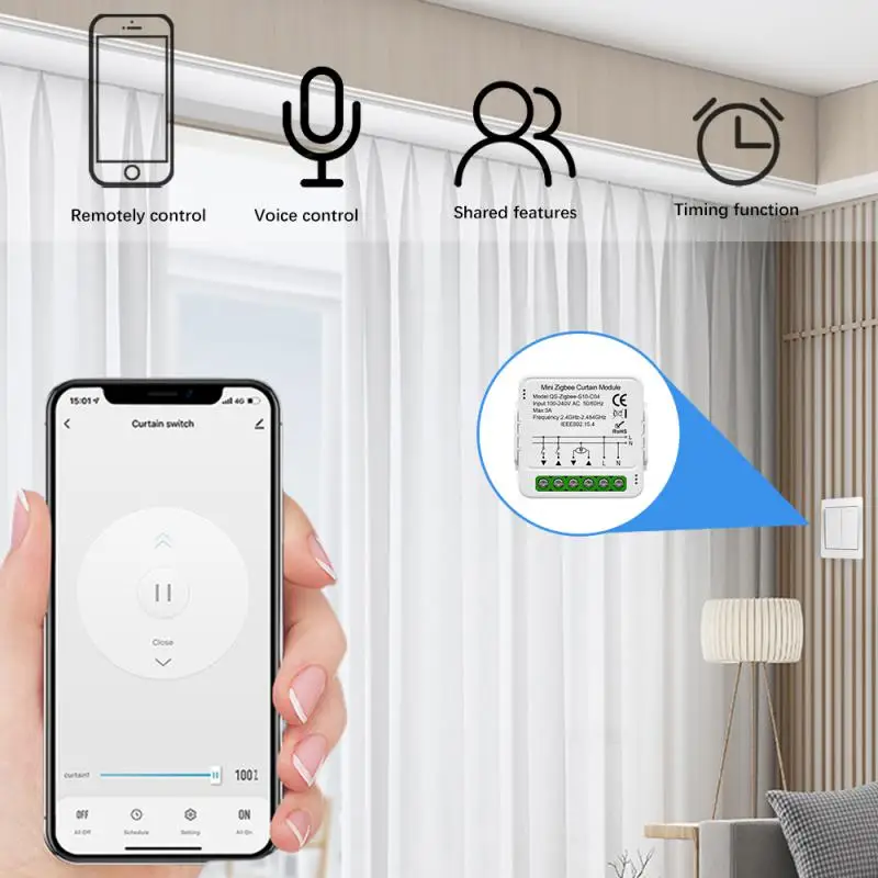Рисунок 3 - Умный модуль переключения занавесок Tuya Wi-Fi/Zigbee