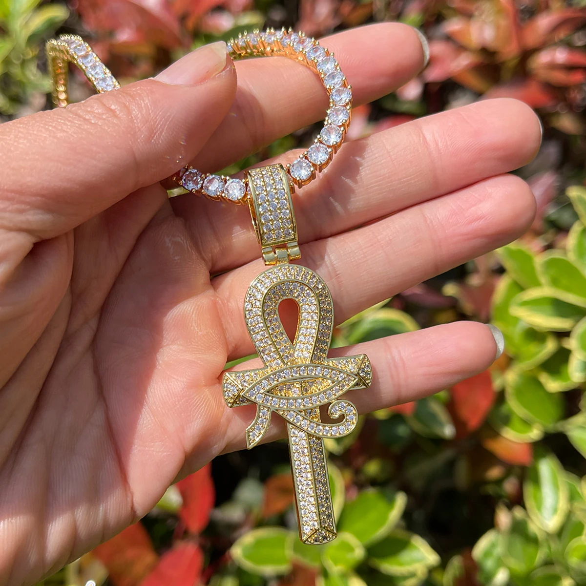 Eye Of Horus | 24k Gold 925 Silver VVS Diamond CZ Ankh Cross