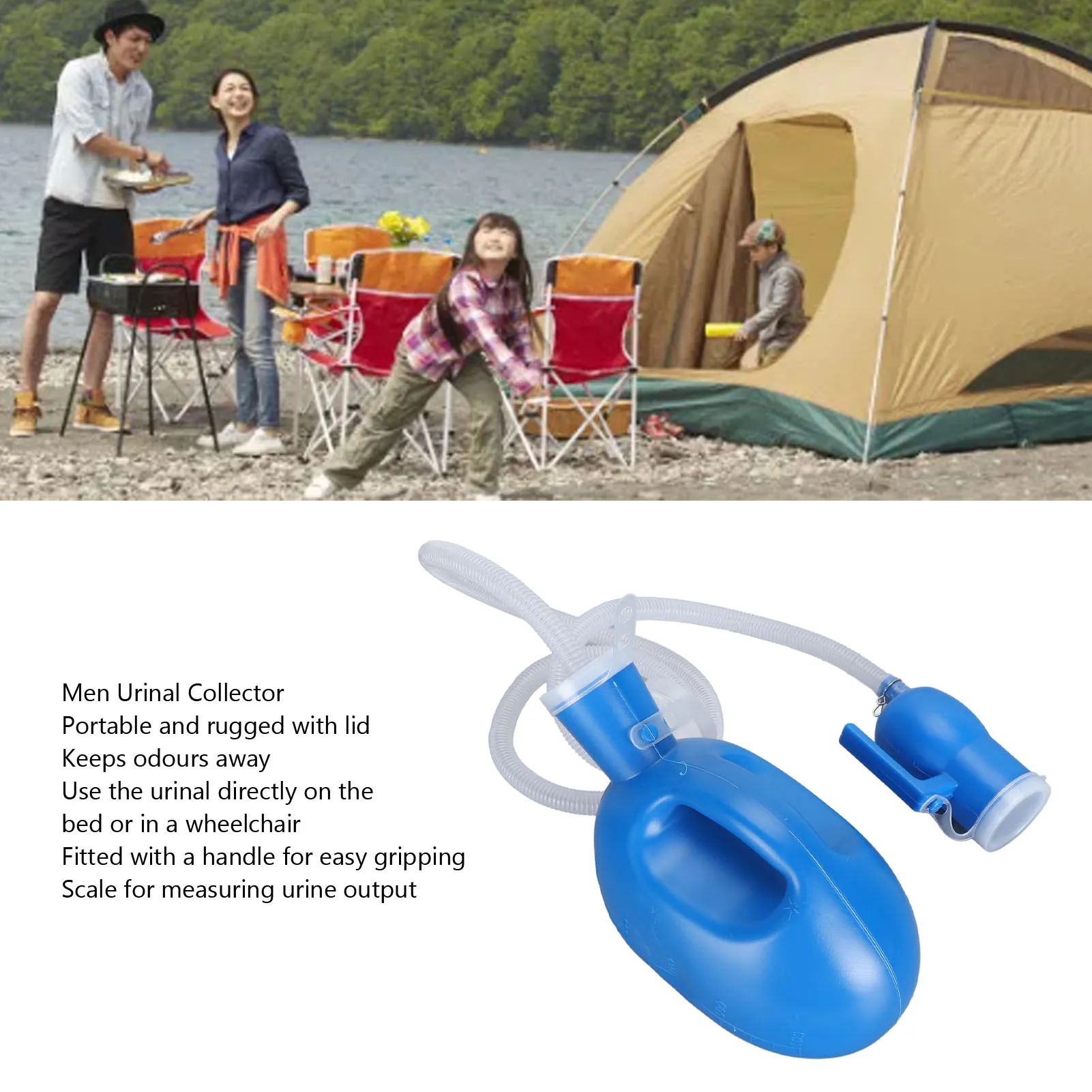 2000ml Men Urinal Collector Spill Proof Reusable Thicken Portable Potty Pee Bottle for Travel Camping Pee Bottle Camping Toilet 4