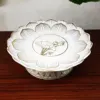 Embossed Pink White Fruit Plate Buddha Set Household Incense Burner Lotus Supply Plate Water Cup 6/7/8/9 Inch Buddhism Item 4
