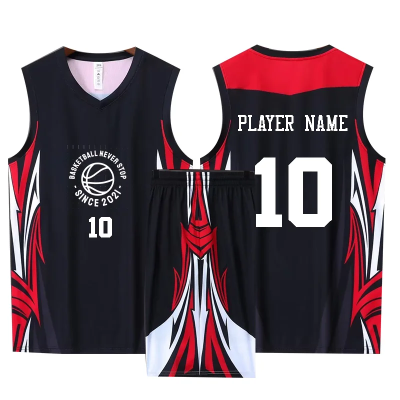 Quick Dry Breathable Men Basketball Jerseys Personalized DIY For Youth Adult Top And Shorts Set High Quality Fabric