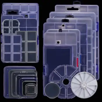 구슬 구획 조정 가능한 컨테이너 보석 저장 상자에 대 한 직사각형 둥근 사각형 투명 플라스틱 운반 케이스 도매