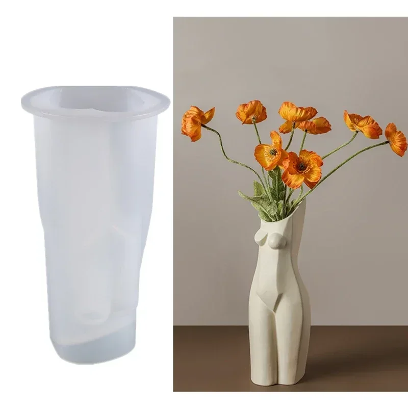 Abstract Woman Body Vase Clay Silicone Mold DIY Crat Art Home Decoration Beauty Flowerpot Concrete Cement Molds