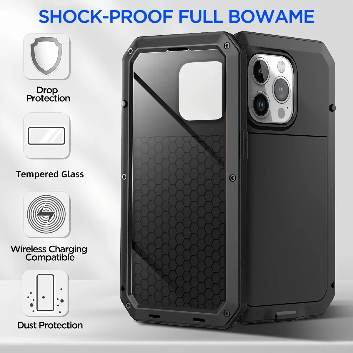 Premium Metal Doom Armor Case - 360° Shockproof Full Body Protective Cover