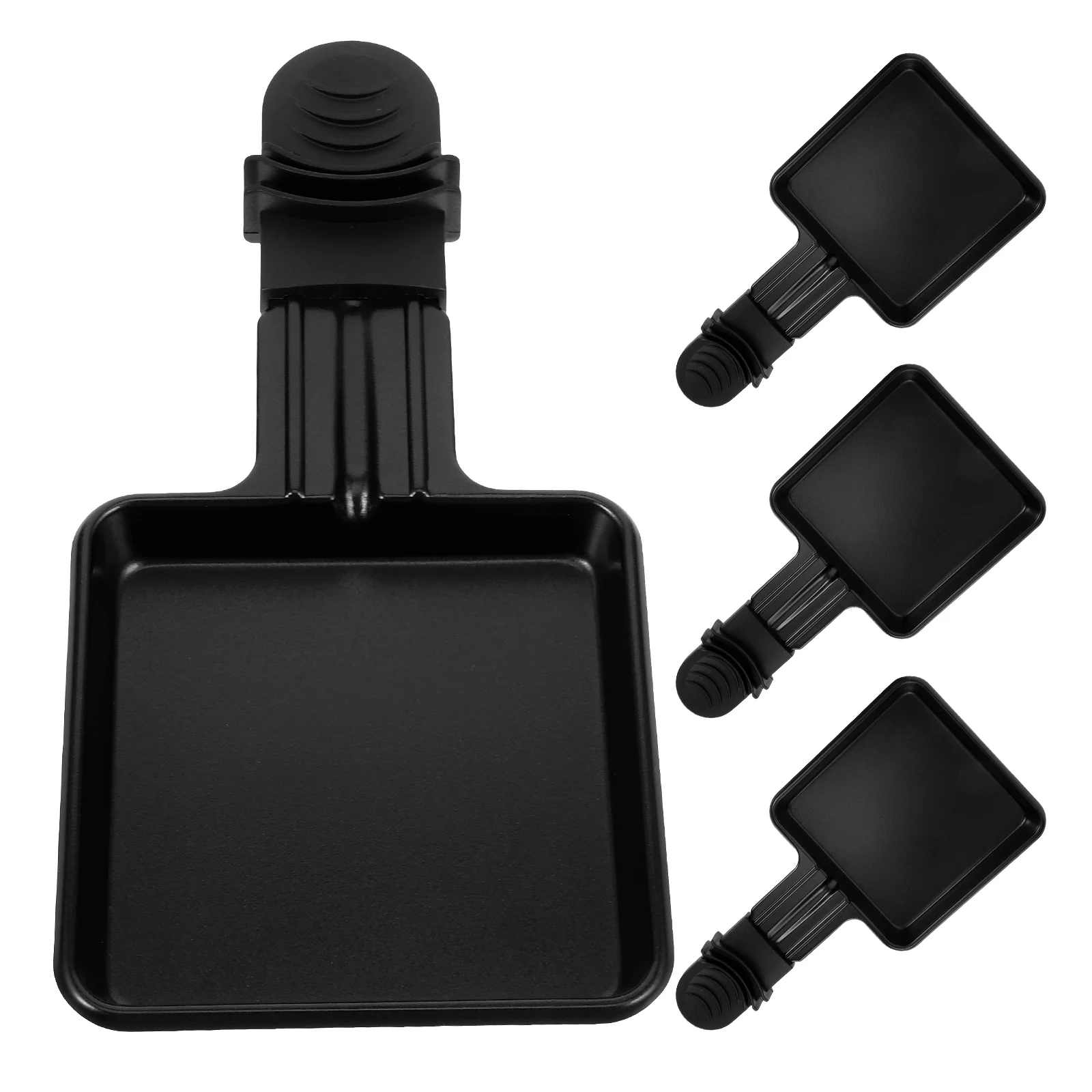 Baking Pan 4pc Square Shape Mini Raclette Grill Pans Handle Cheese Melt Pan Non-Stick Stainless Steel BBQ Cooking Pans Eggs Cheese Melt Pan