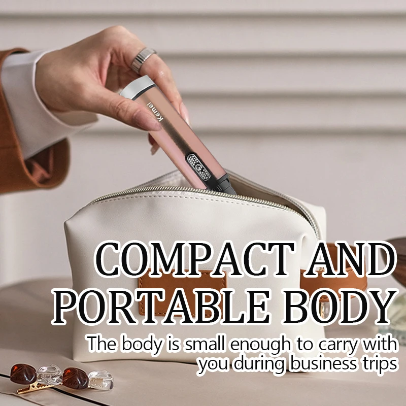 Kemei 6660 4in1 Rechargeable Micro Nose Hair Trimmer Beard Grooming For Men Eyebrow Hair Removal Nose Ear Shaver Cut Cleaner