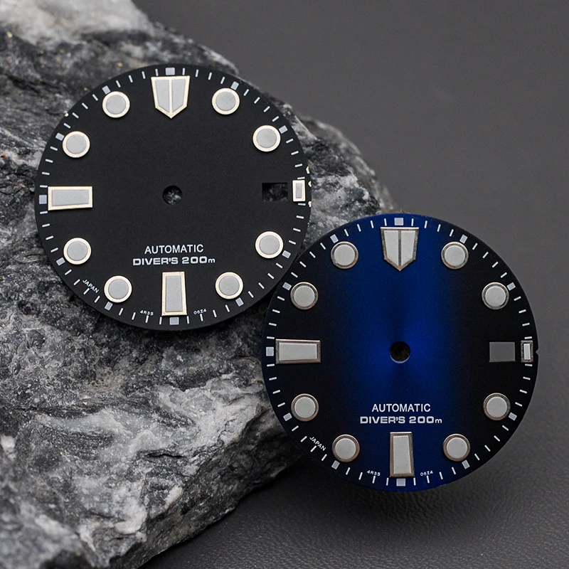 Quadrante Dell'Orologio Da 28.5Mm Con Movimento Verde Luminoso Nh35 4 R35 Adatto Per Seiko Skx007 6105 Skx009 Srpd Tonno Monster Turtle Men Watch Repa