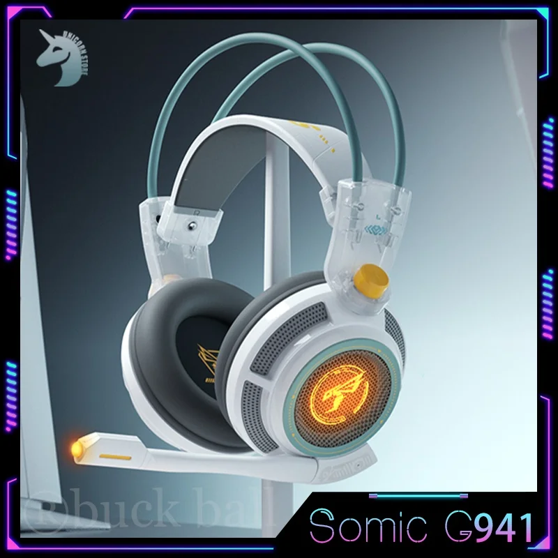 

Somic G941 Gamer Headphone Wired Headphones Gaming Headphone With MicroPhone Headset 7.1 Stereo Sound Low Delay HeadSet Earphone