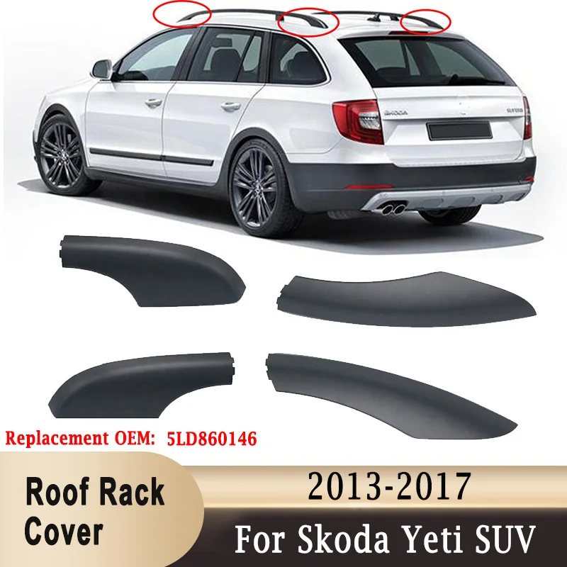 Roof Rack Cover For Skoda Yeti SUV 2013-Replace 5LD860146 Front Rear Roof Luggage Bar Rail End Shell Plasitc Cover car exterior parts