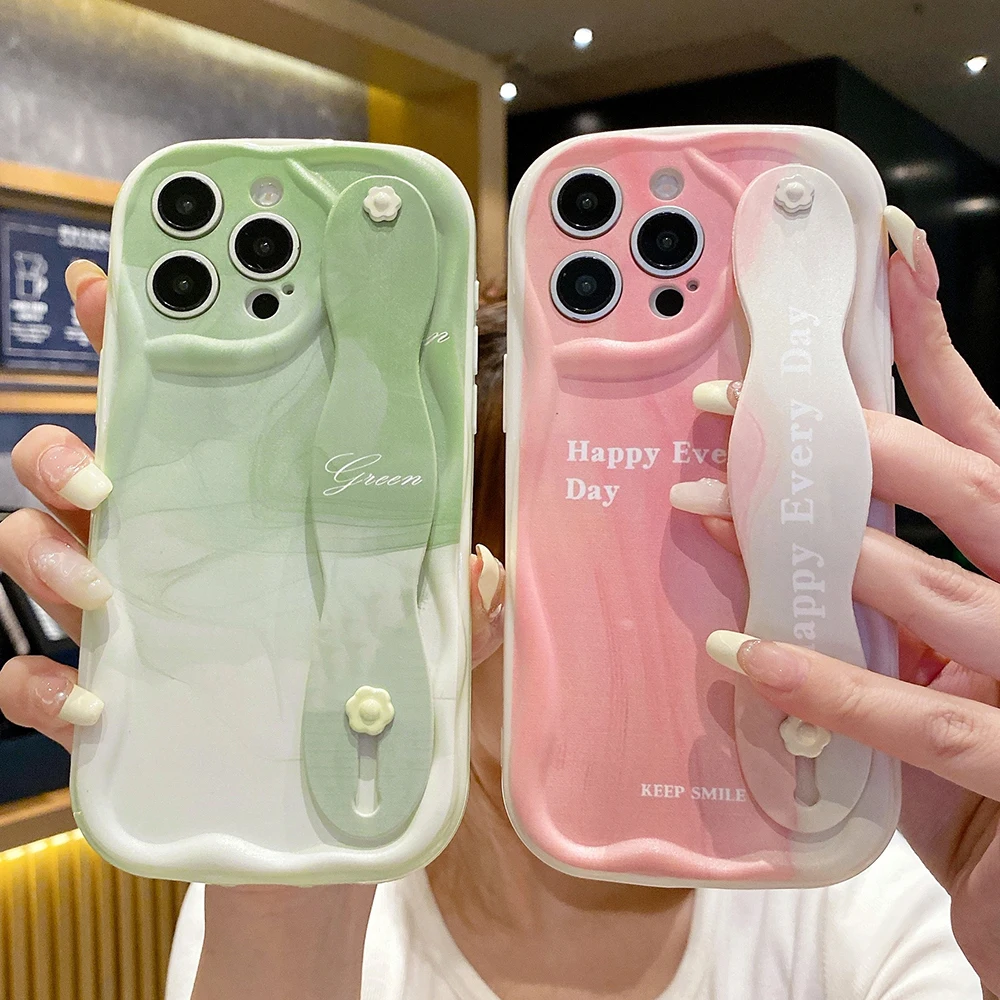 Gradient Wrist Strap Phone Holder Case