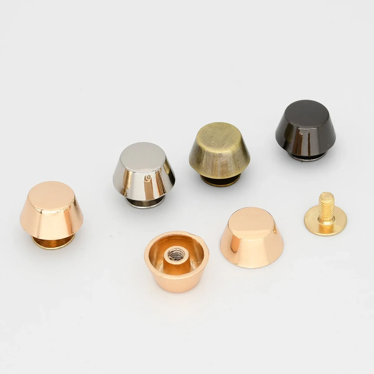 10sets Bucket Shape Bag Feet Base Studs Bottom Wear Protection Rivets Wallet Bag Decor Buttons Leathercraft Parts Accessories metal rivets copper rivets leather rivets metal studs