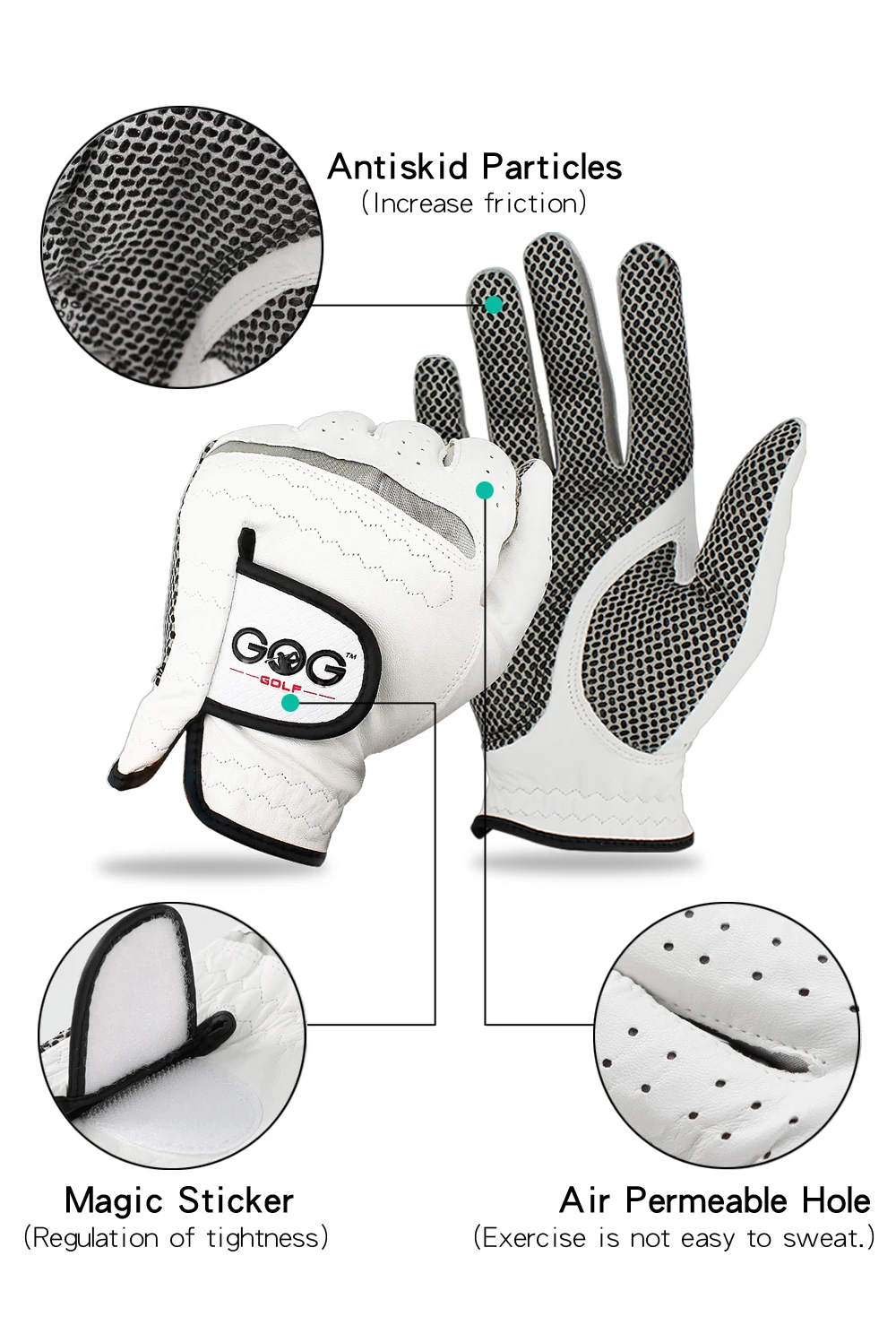 Men's Breathable Microfiber Golf Glove with Anti-Slip Grip