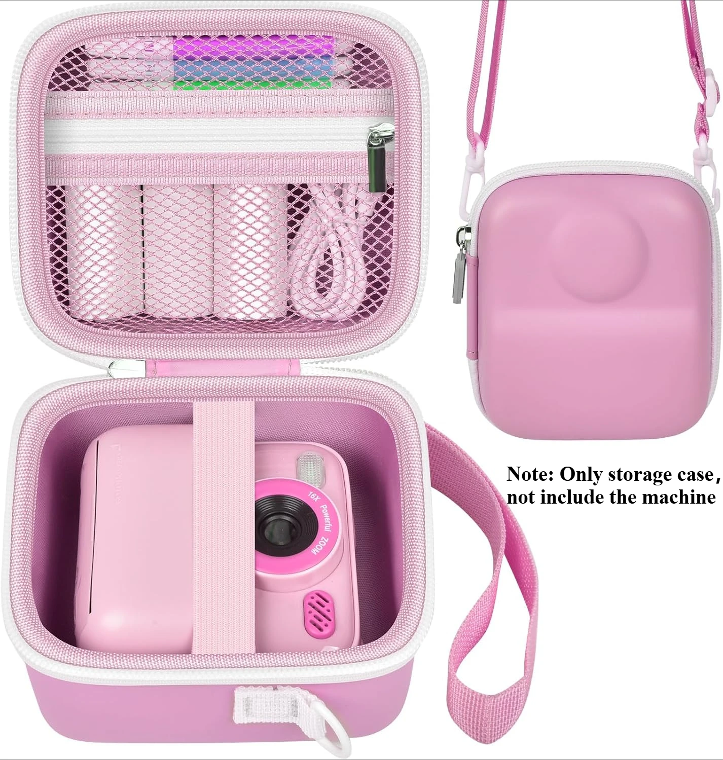 Kinder-Kamera-Tasche Für MINIBEAR Sofortbildkamera – Mit Mesh-Fach Für Papier & Zubehör, Pink