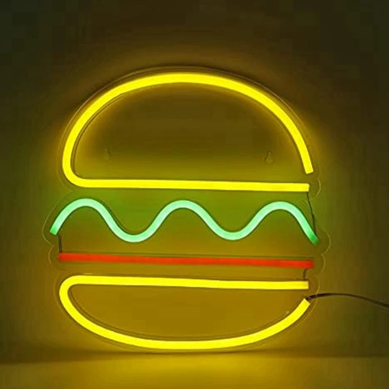 

Hamburger Neon Light Neon Sign Neon Decor Home Decoration For Party Wedding Shop Restaurant