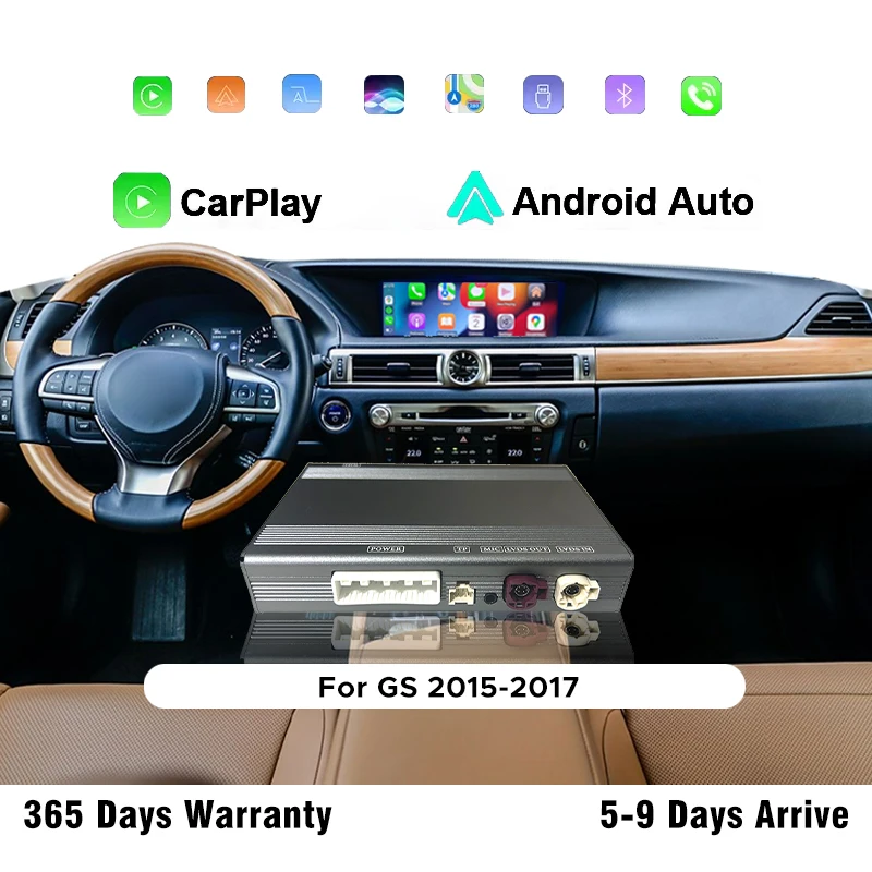 Wireless CarPlay Android Auto Adapter for Lexus GS 2012-2017 Plug