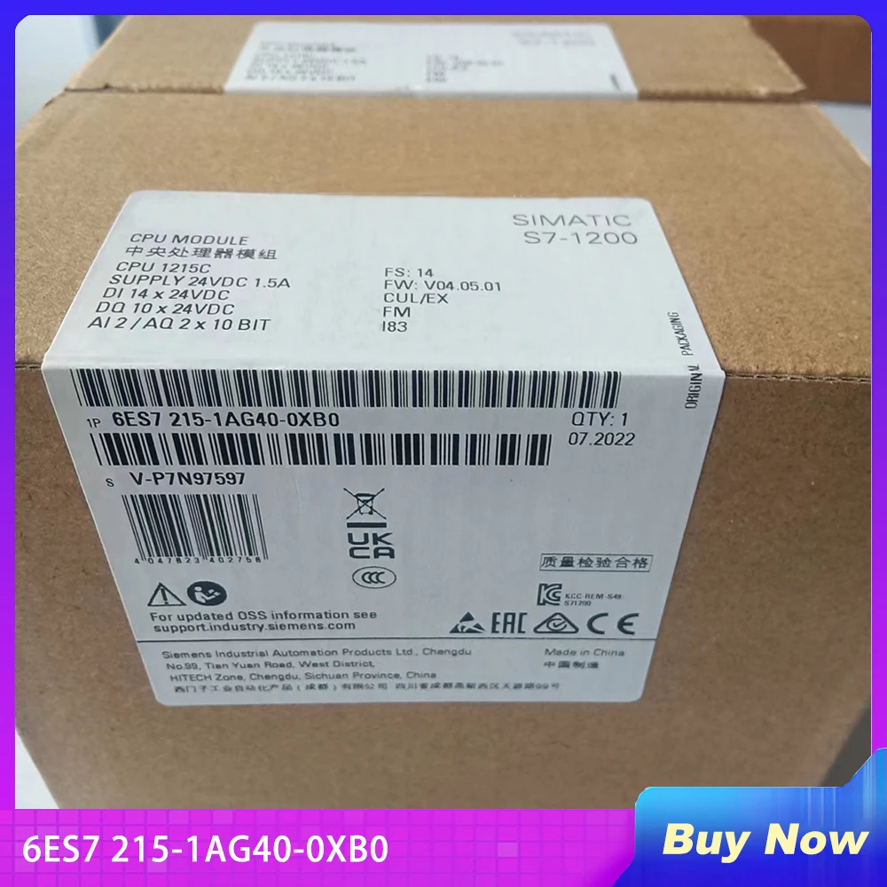 6 Es7 215-1Ag40-0Xb0 Per Siemens Simatic S7-1200 Cpu 1215C Cpu Compatta Dc/Dc/Dc
