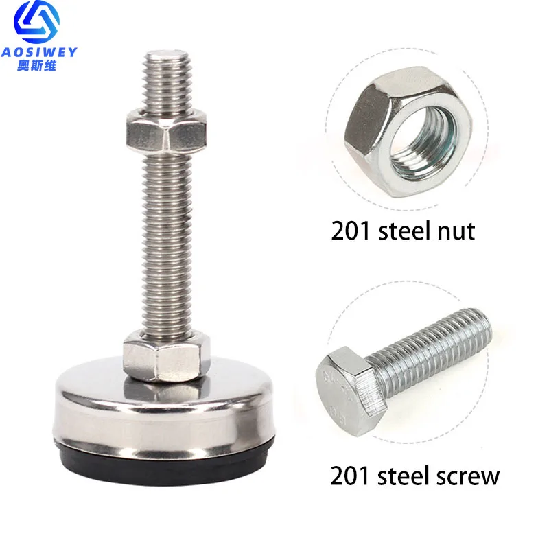 Pés Ajustadores Fixos Nivelados M12 M14 M16 Parafuso para a Indústria Borracha Pesada Almofada de Amortecimento Carga 450kg 65 mm Pcs
