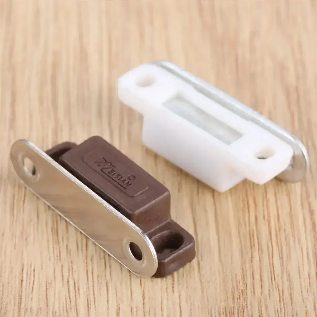 Magnetic Cabinet Catches 5Pcs Mini Magnetic Door Catches Kitchen Cupboard Wardrobe Cabinet Latch Catch White Brown Cabinet Hardware 27x10mm 1.06 x 0.39 magnetic cabinet catches