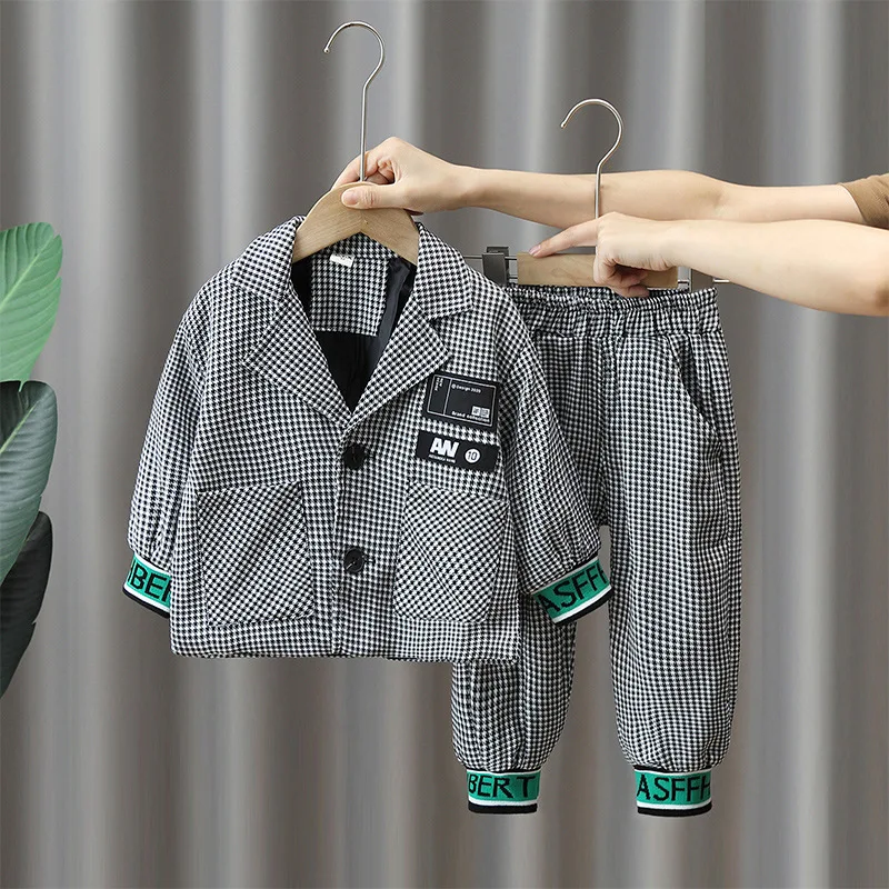 

Boys Clothes Sets Spring Autumn Children Fashion Cotton Suits Coats Pants 2pcs Party Suit For Baby 1 To 8 Years Kid Birthday Set