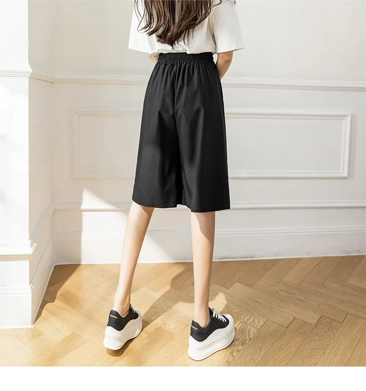 Wide-Legged Culottes Junior High School Students Summer Thin Loose Fashion Thin Casual Trousers Five-Point Shorts cute skirts