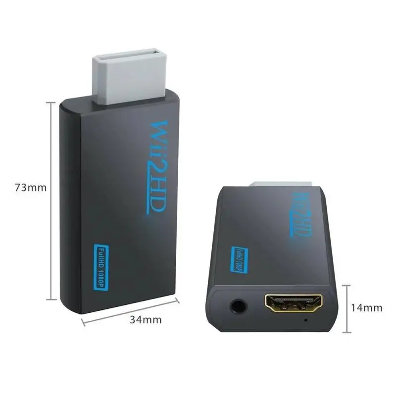 Wii to HDMI Adapter Converter Support 720P 3.5mm Jack Audio for PC TV Monitor Display