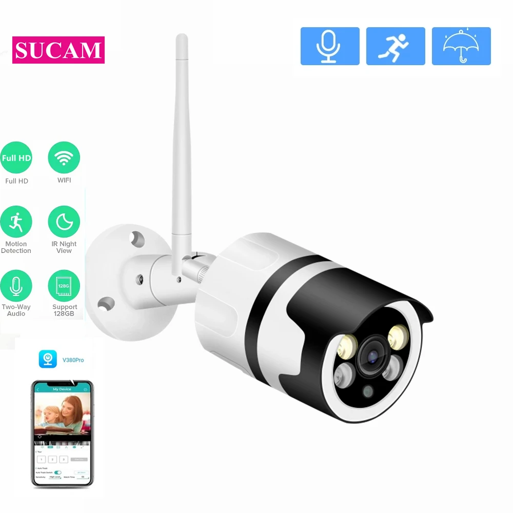 Outdoor Security Camera, Netvue 1080P Wifi Bullet Surveillance Camera  Two-Way Audio, IP66 Waterproof, FHD Night Vision, Motion Detection, Home