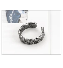 

S925 Sterling silver retro fashion Japanese and Korean woven ring simple and versatile opening adjustment winding ring jewelry