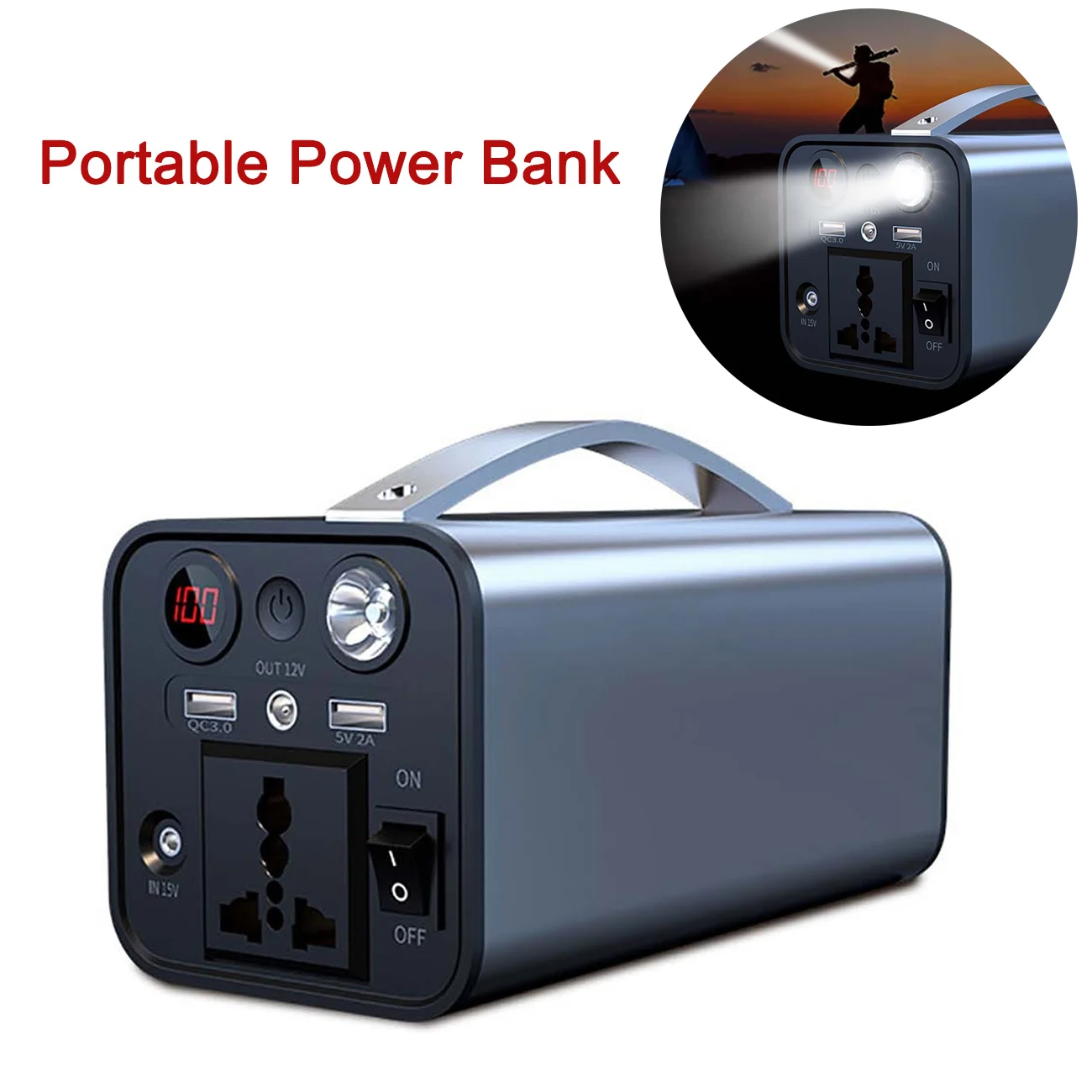 220V 180W Power Bank Generator Battery Charger 68000mAh Portable Power