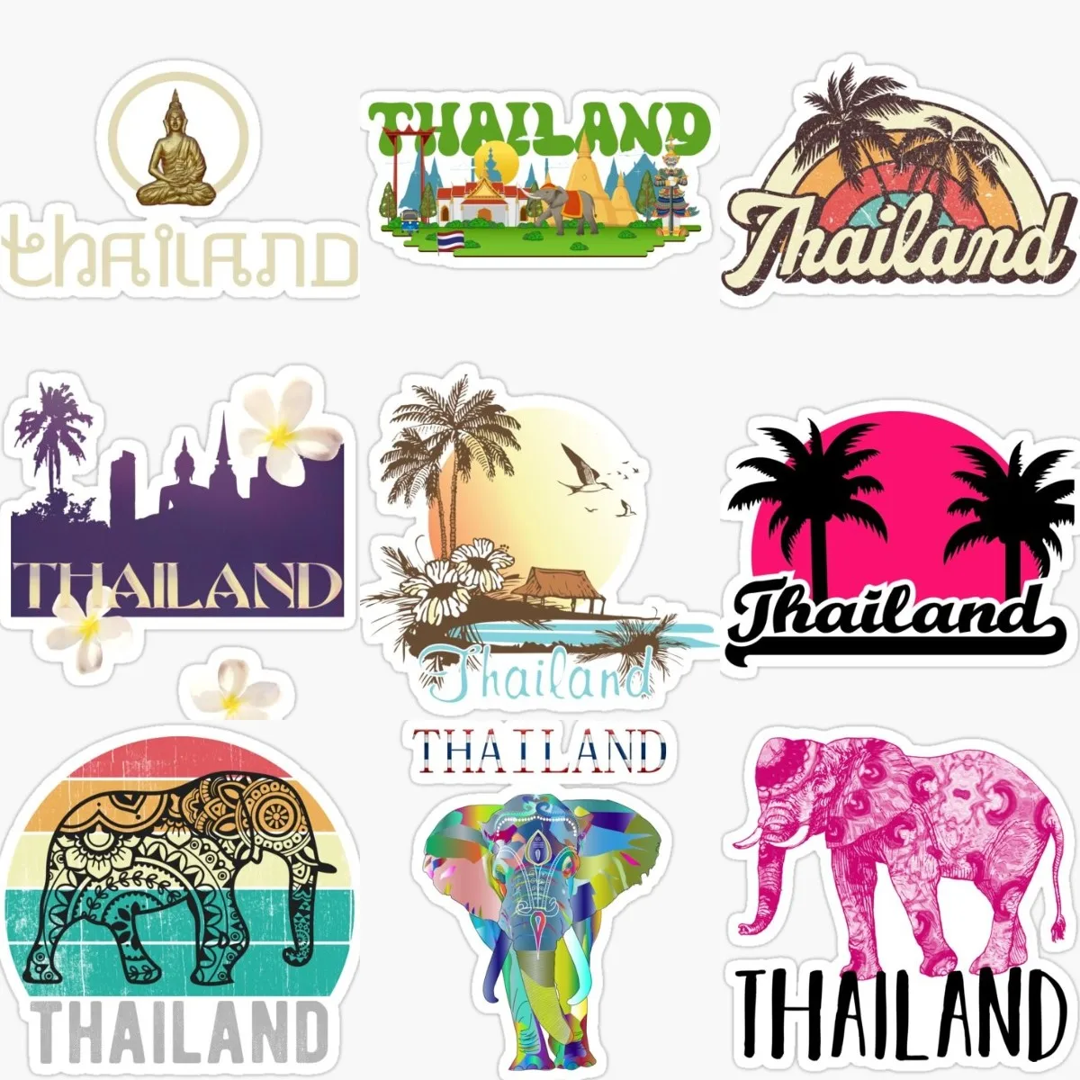 

Thailand TH Elephant Scenery Map Sticker Laptop Motorcycle Accessories Car Window Truck Glass Wall Bicycle Van Door Camper Decal