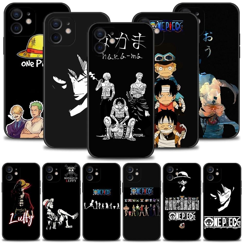 iphone 13 pro case leather Phone Case for iPhone 13 11 12 Pro Max XR X 8 7 Plus XS 13mini SE Cover Silicon Bumper One Piece Luffy Zoro Family iphone 13 pro phone case