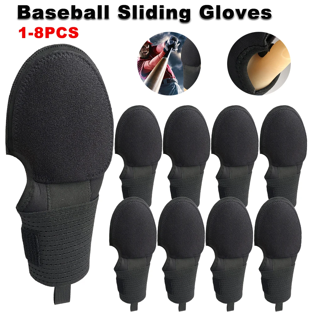 1-8Pcs Softball Gloves Breathable Baseball Sliding Gloves Training Wrist Support Hand Protection Right & Left for Outdoor