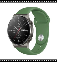Premium Silicone Replacement Watch Band - 20mm/22mm, Various Smartwatches for Watch 3 46mm (Pine green)