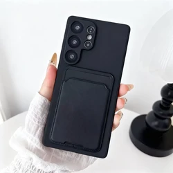 Candy Color Wallet Card Holder Phone Case - TPU Silicone Cover - Honor 50 SE (Black)